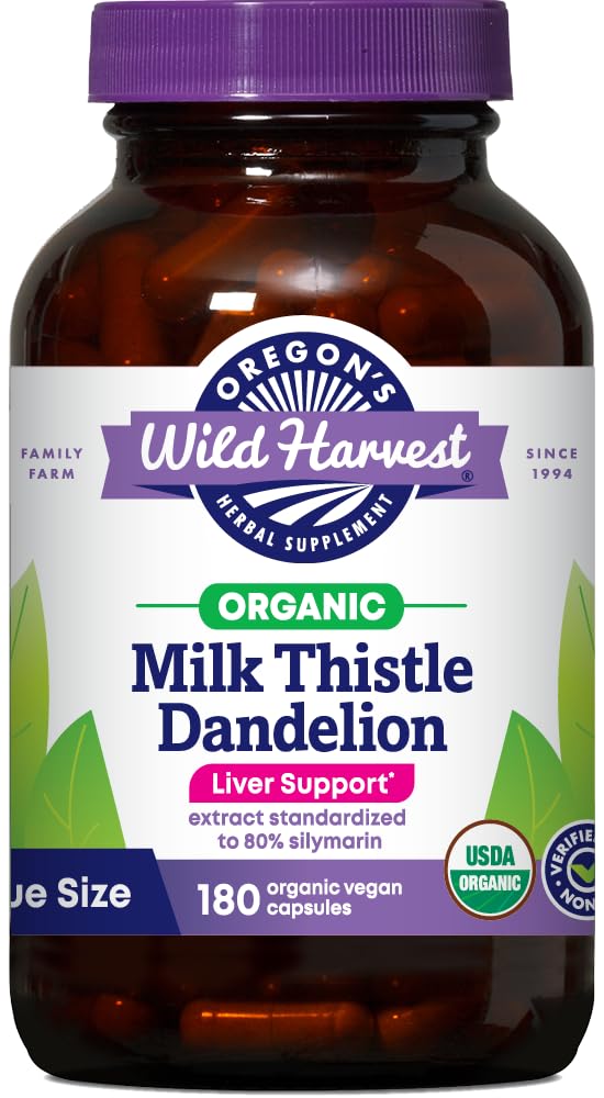 Oregon's Wild Harvest Milk Thistle Dandelion, orgaaniline, 180 krahv