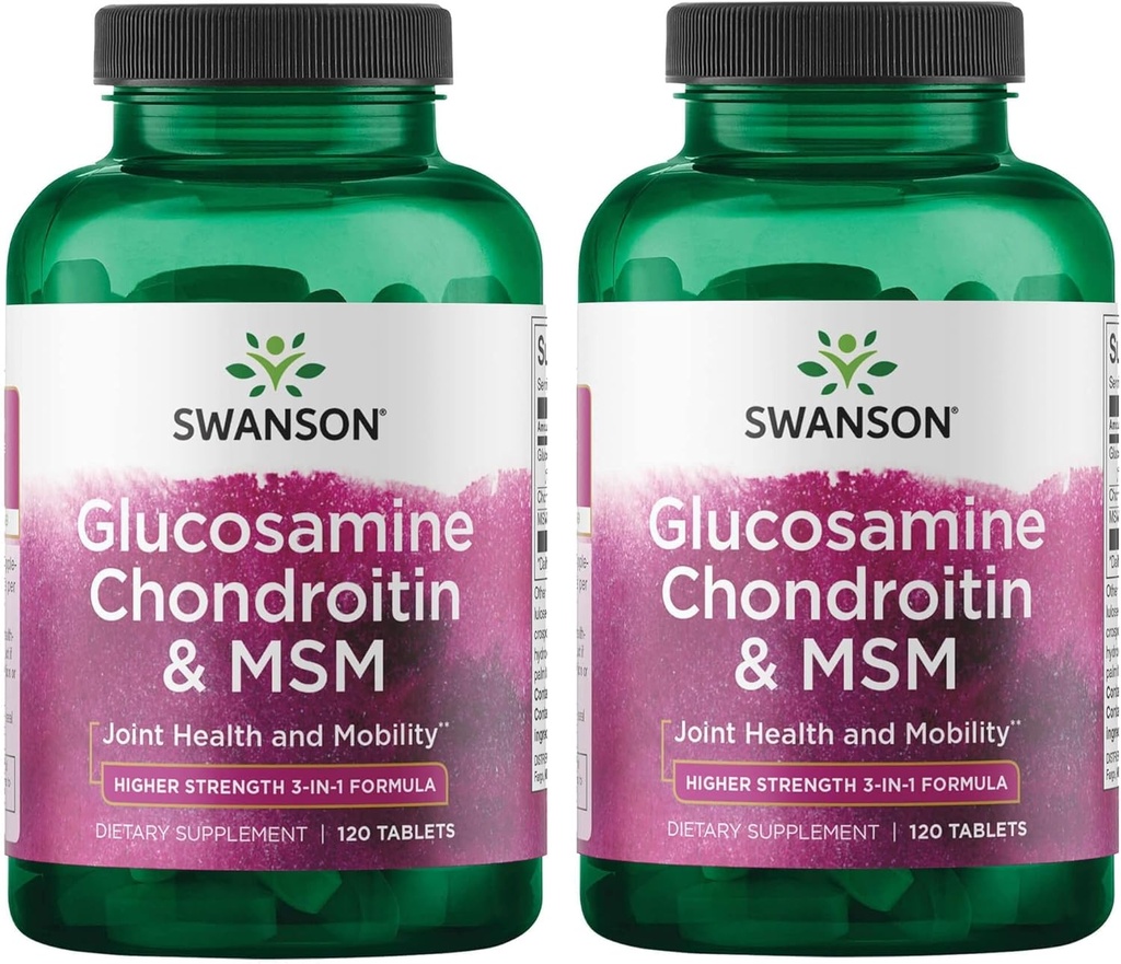 Swanson Glükosamiin Chondroitin & Msm 500/ 400/ 200 Milligrams 120 Tabs (2 Pack)