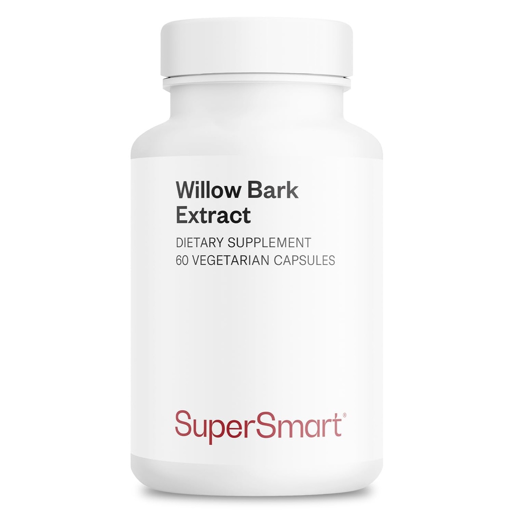 Supersmart - pajukoore ekstrakt 530mg päevas (suure tugevusega) - 15% salitsiin - looduslik pajukoore ürdi täiendus | Mitte-GMO & Gluteenivaba - 60 taimekapslit