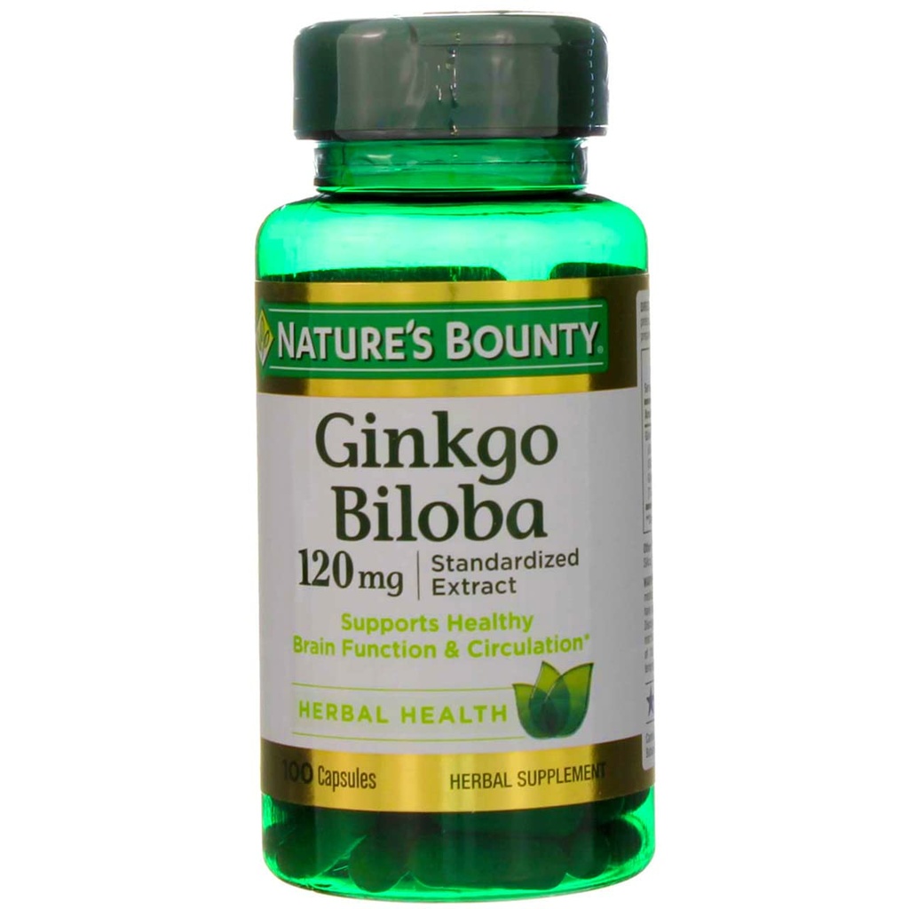 Nature's Bounty Ginkgo Biloba 120 mg Double Strength - 100 kapslit, pakendis 2