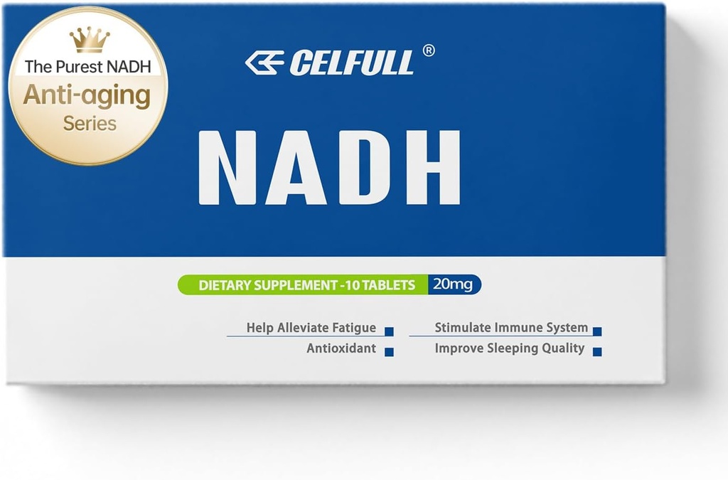 CELFULL NADH-i täiendus 40mg Enchance NMN Alternatiivne NAD + täiendus immuunsuse toetamiseks vananemisvastane võime aju tunnetus ja kroonilise väsimuse täiendused