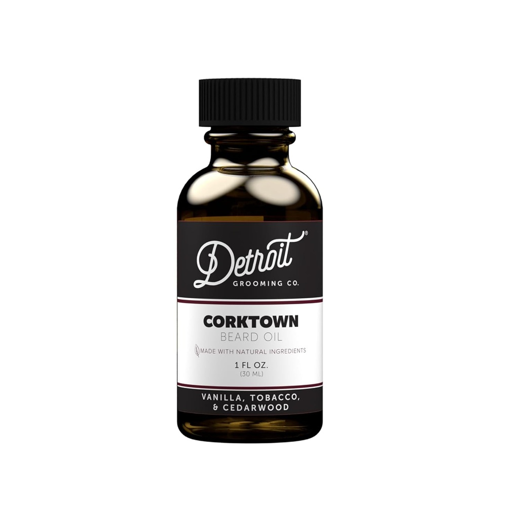 Detroit Grooming Beard Oil | Hüdreerimine ja toitev valem E-vitamiiniga • Corktowni lõhn (1 oz)