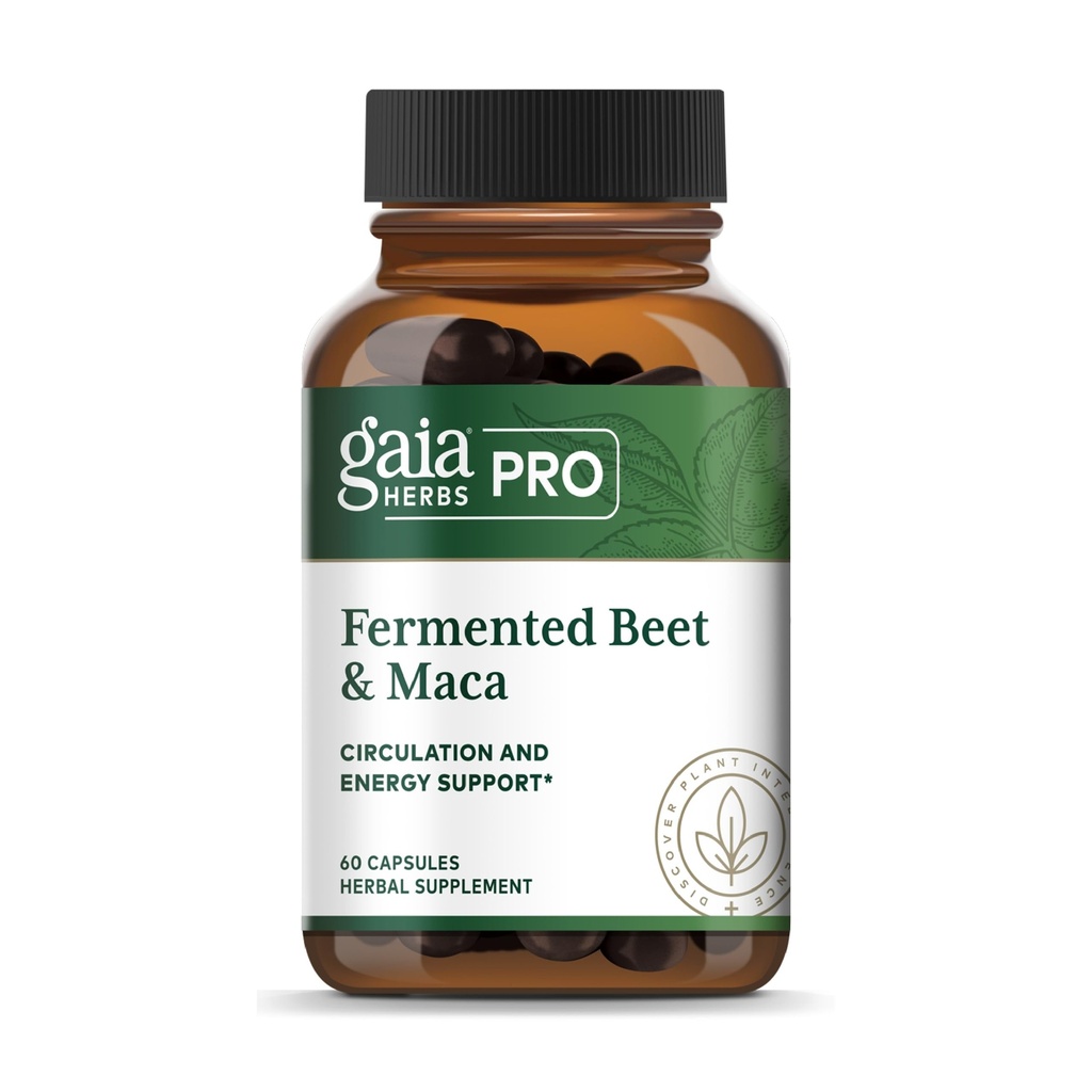 GAIA HERBS PRO Fermented Beet & Maca - Tervislik energia ja Circulation Support Supplement * - Neerude tervise täiendus peedi ja porgandi juurtega - Vegan, Gluteenivaba, sojavaba - 60 kapslit (30 serveerimist)