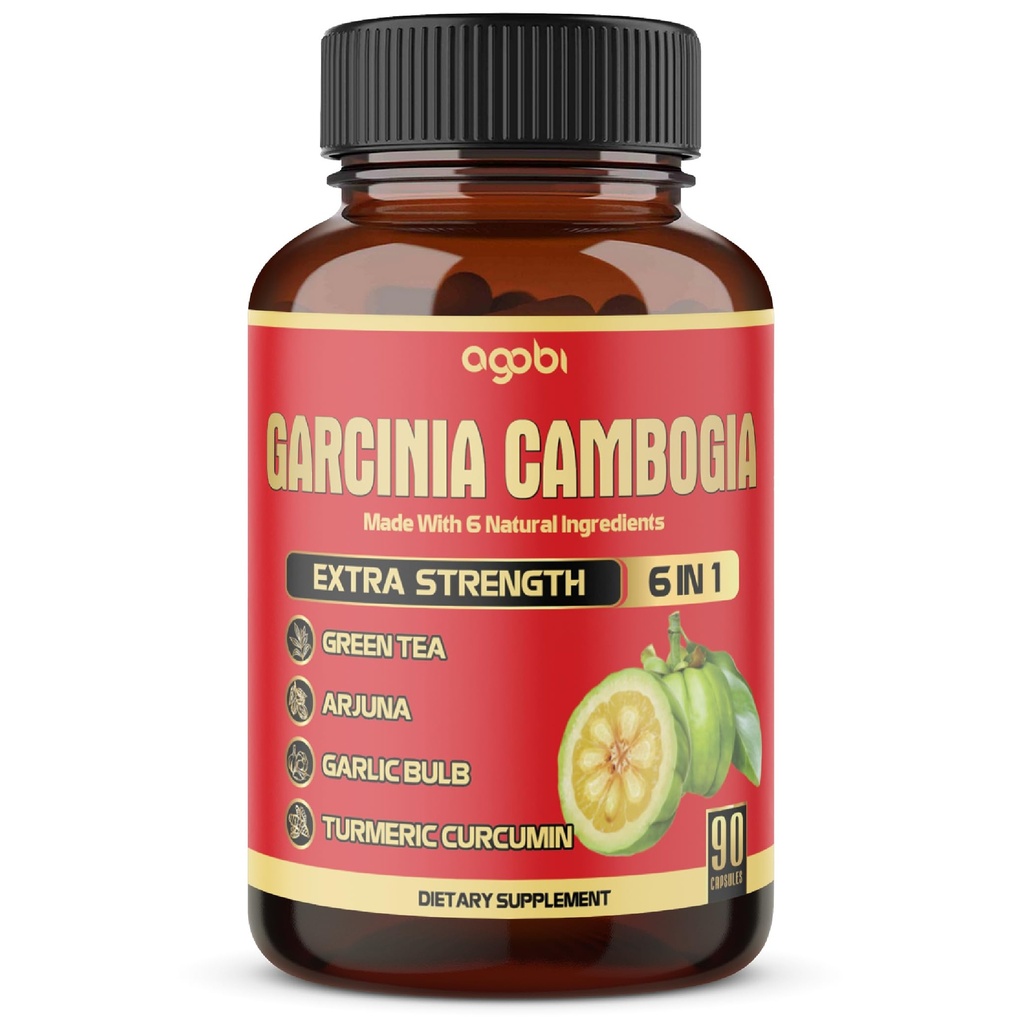 Puhas gartsiinia cambogia kapslid - 6in1 rohelise tee, Arjuna, küüslauk Bulb, kurkum ja must pipar - 90 loeb