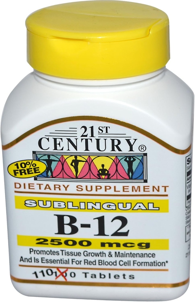 21. sajand, B-12, 2500 mcg, 110 tabletti - 2 tk
