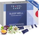 Sleep Well | Toetab Jet Lag Relief Reisijatele | Melatoniin 1 mg, Passionflower Extract & Vitamiinid | Natural Sleep Support Reisijatele | Kiiretoimeline | 10 Sticks