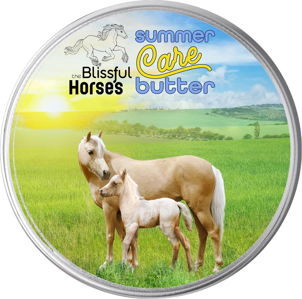 Blissful Horses Summer Care Sun Butter, õrn hobune Päikesekaitsekreem, lihtne rakendada Hobuste Sunblock lahendus, Must-Have Horse Essentials for All Day Sun Protection, 4 oz.