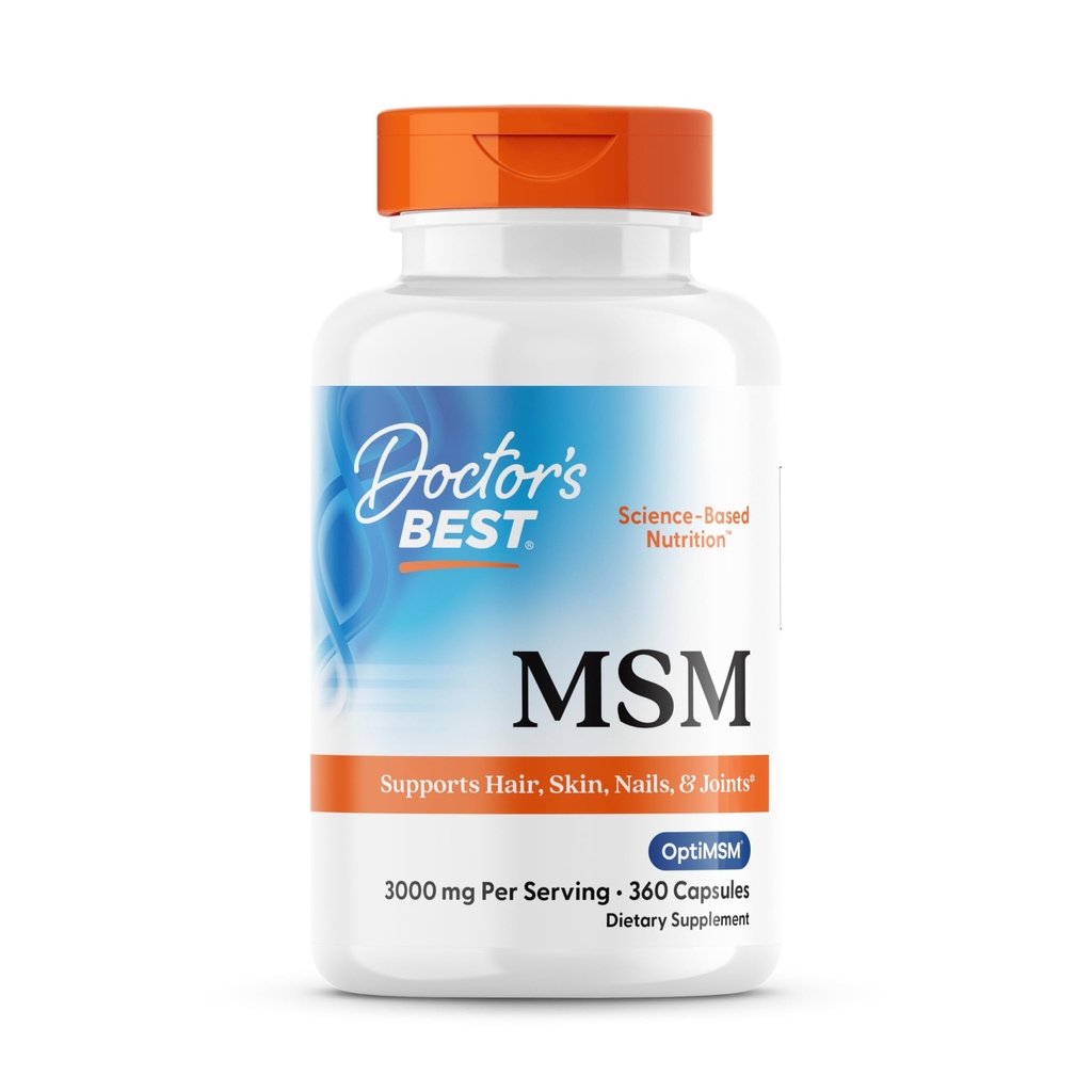 Arsti parim MSM, toetab juukseid, nahka, küüneid ja liigeseid, mitte-GMO-d, gluteenivaba, 3000 mg per Serving, 360 kapslit