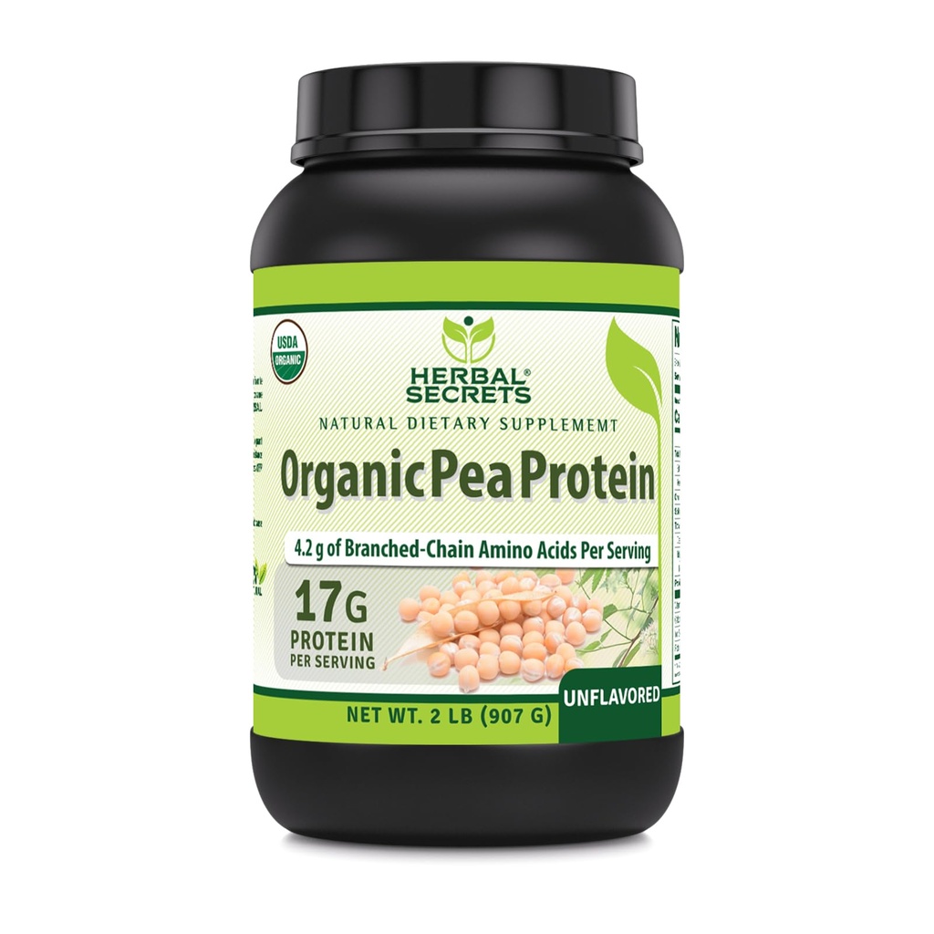 Taimsed saladused Orgaaniline hernevalgupulber | 2 lbs. | 17 Grams Protein Per Serving | 4, 2 Grams BCAA täiendus | Mitte-GMO | Gluteenivaba | Valmistatud USAs