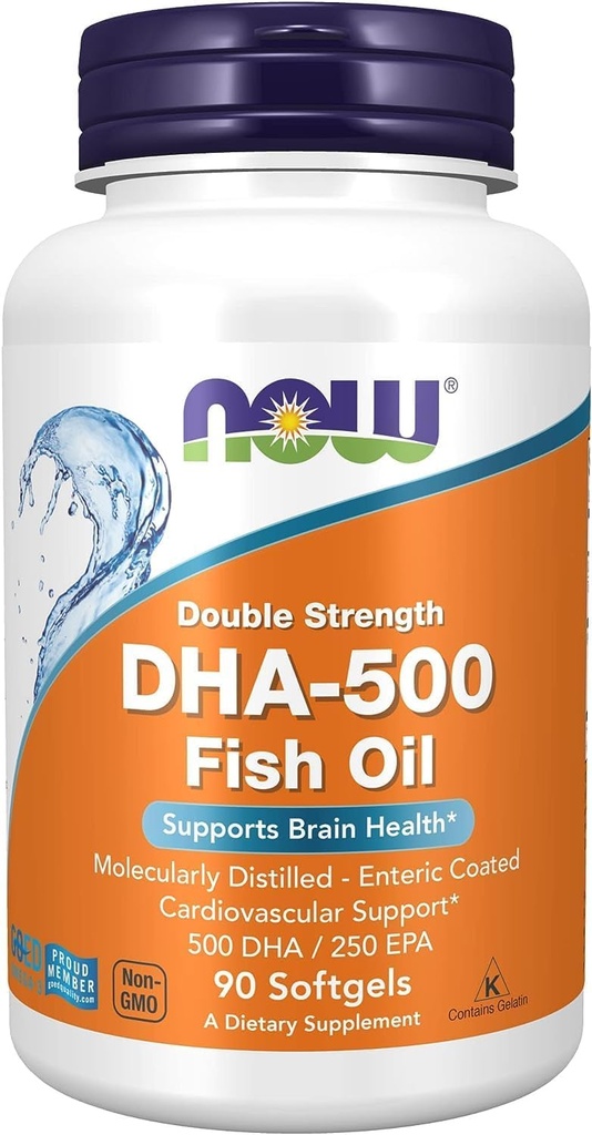Nüüd Foods DHA- 500 mg toetab kognitiivset funktsiooni, 90 sgels