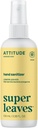 ATTITUDE Hand Sanitizer Spray, EWG Verified, Kills Germs & Bakterid, Vegan & Plant-Based, ohutu täiskasvanutele ja lastele, Sidrun Lehed Lõhn, 3.38 Fl Oz (Spray Bottle)