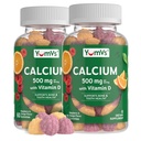 YumVs Calcium 500mg koos D3-vitamiiniga - Vaarika ja apelsini maitse Kaltsium D-vitamiini kummid, närimiskõlblik kaltsiumilisand lastele ja täiskasvanutele, D-vitamiini kaltsiumkummid (60 loend (2. pakk))