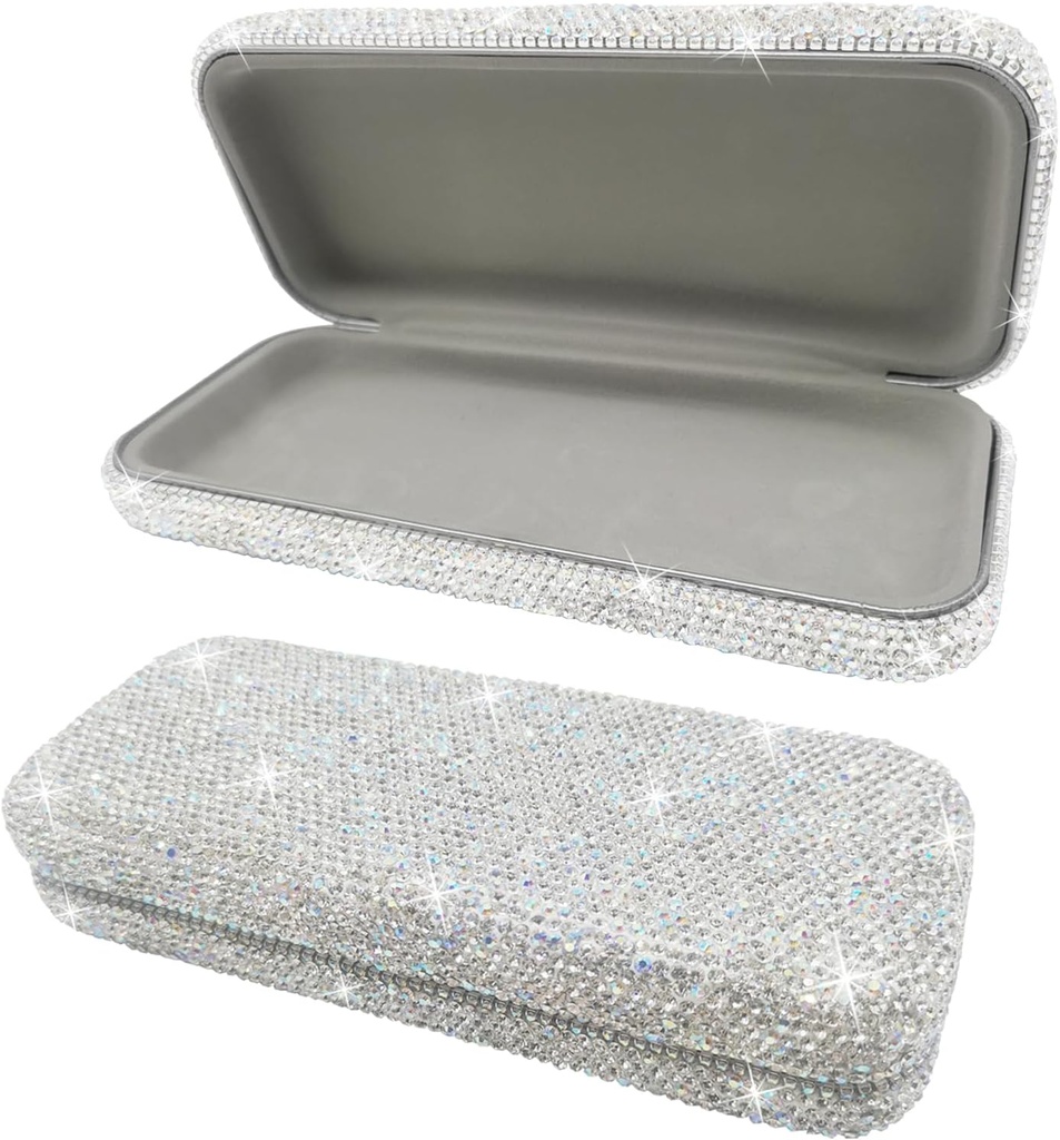 Bling päikeseprillid Case,Shiny Diamond päikeseprillid Hard Case Cute Glass Case, Rhinestone Eyeglass Case Naistele