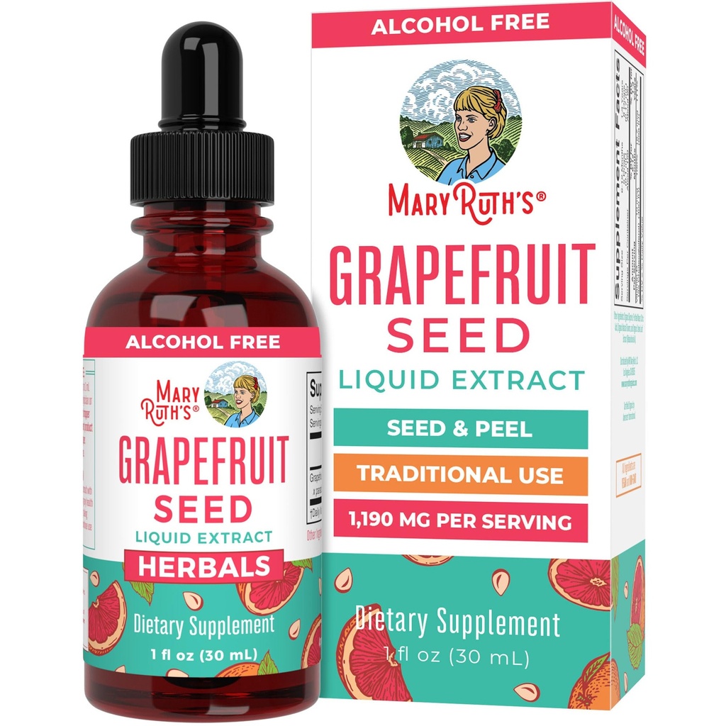 MaryRuth Organics Greipfruit Seed Extract Greipfruit Seed Oil Tilgad | Peel & Seed | Taimsed Tinktuurid Vedel Tilgad | Suhkruvaba | Vegan | Mitte-GMO | Gluteenivaba | Maitsestamata | 30 Servingut | 1 Fl Oz