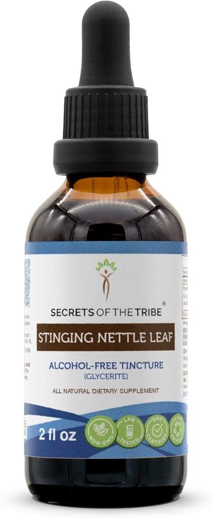 Saladused Tribe Stinging Nettle Alkoholivaba Vedelik Ekstrakt, Stinging Nettle (Urtica Dioica) Kuivatatud Lehte Tinktuuri täiendus (2 FL OZ)