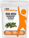 BulkSupplements.com Bearberry Leaf Extract Pulber - Uva Ursi Extract, Taimne täiendus - Vegan & Gluten Free, 750mg per Serving, 250g (8,8 oz) (pakk 1)