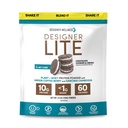 Disaineri heaolu, disainer Lite, madala kalorsusega looduslik valk, prebiootiline kiud, võtmevitamiinid ja mineraalid, šokolaadiküpsised ja koor, 25,6 Ounces