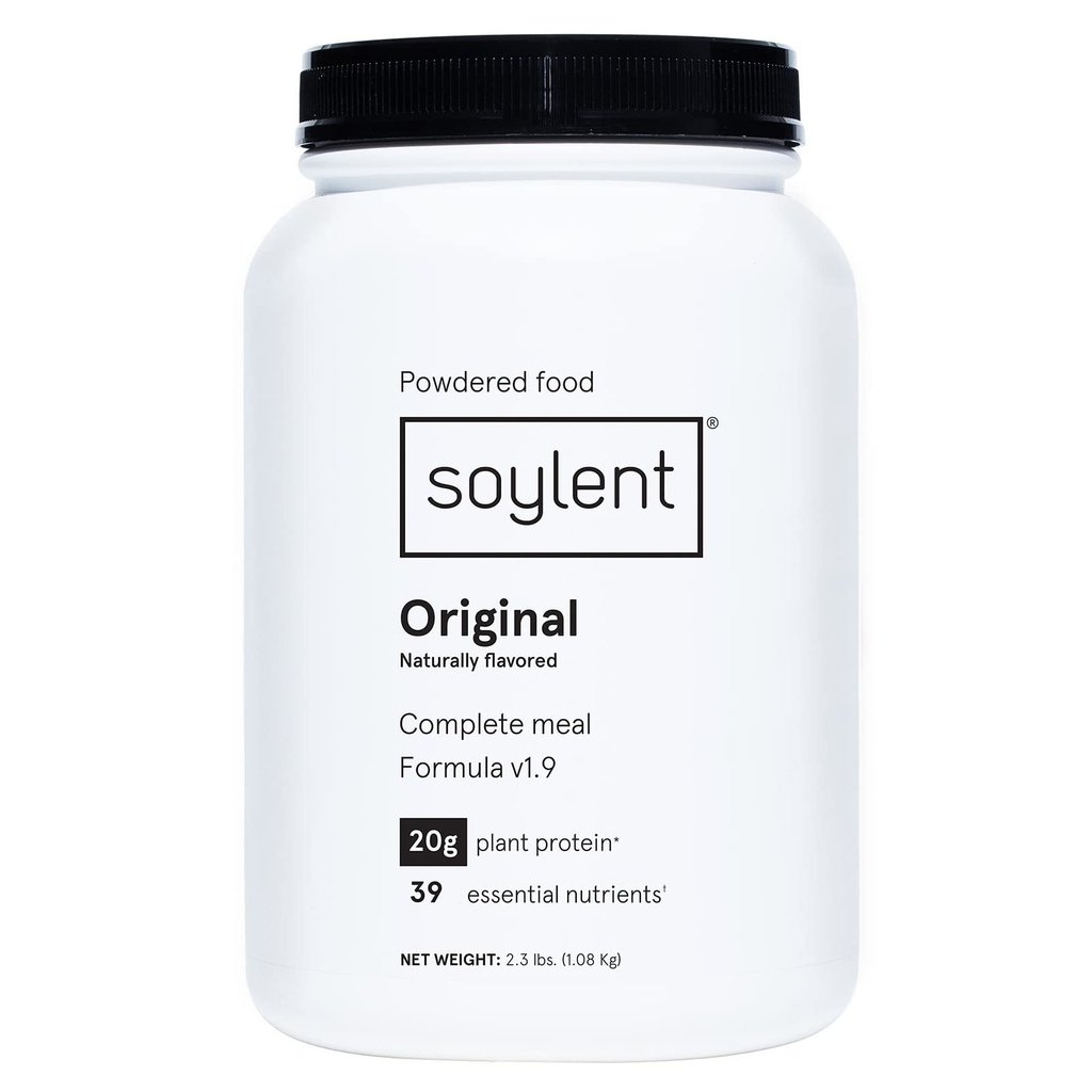 Soylent Complete Nutrition Meal Asendusvalgu pulber, originaalne - taimepõhine veganvalk, 39 olulist toitainet - 36,8oz