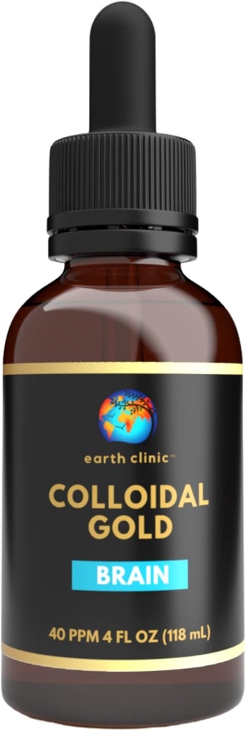 Maa kliinik ® Colloidal Gold - 4 oz Dropper Bottle, 40 PPM Double Potency, Pure Gold Nanoparticles - Enhanced Brain Health & Cognitive Support