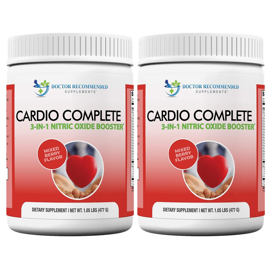 Cardio Complete - Heart Health Support Pulber Supplement - 3-in-1 lämmastikoksiidi võimendaja 5000 L-arginiin, 1000mg L-tsitrulliin ja Hawthorn Berry, 2 Pack