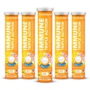 nutrazul Immuunsüsteemi kolmekordne toime kihisevad tabletid C-vitamiiniga 1000mg, vitamiin D, tsink, igapäevase rutiini toetamine, gluteenivaba, suhkruvaba, laktoosivaba, oranž maitse, 20 tabletti (pakk 5x20)