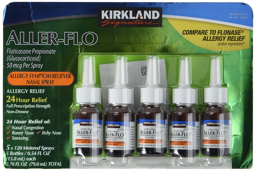 KIRKLANDI SIGNATUUR Kirkland Aller-Flo Flutikasoonpropionaat (glukortikoid), 0,54 Fl Oz (5. pakk)