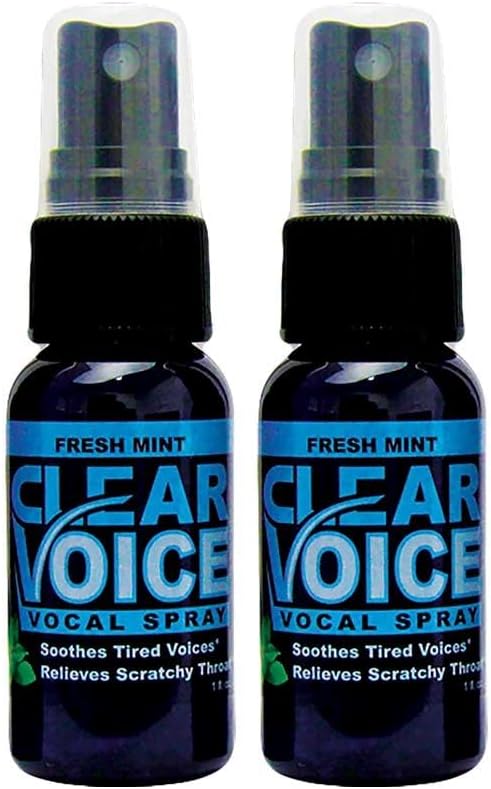Clear Voice Oral Throat Spray Singing Easiselgus Rahuldav Dampener niisutaja Relief Vocal Eze Vähendaja Booster Ravi, Made in USA, Fresh Mint Flavor (2 Pack)