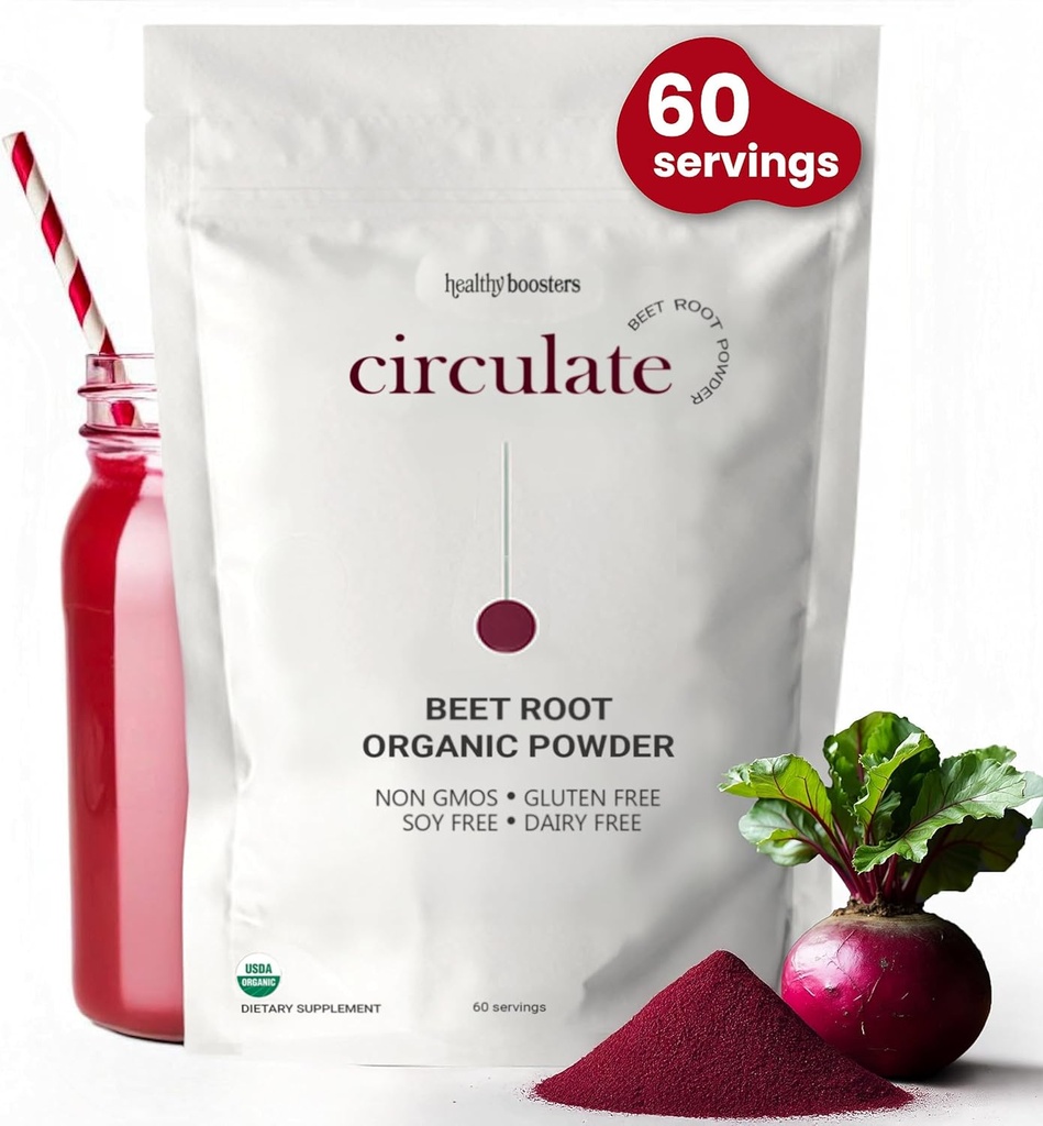 Orgaaniline peedi juurepulber - Californias kasvatatud, 100% USDA sertifitseeritud orgaaniline - lämmastikoksiidi võimend, vegan supertoit südame tervise meestele ja naistele, vererõhk ja energia, mitte-GMO (60 serveerimist)