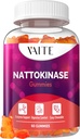 VAITE Nattokinaasi lisa 2000 FU (Fibrinolüütilised ühikud) 100mg - Ensüümilisand, Veganvalem, Tervis, Kahekordne Tugevus, Mitte-GMO, Sojavaba, Gluteenivaba, 60 Taimetoitlane Gummies