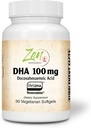 Zen Supplements - Neuromins DHA 100 Mg - Vegan & vetikad Allikas DHA Supplement toetab silmade tervist, südame tervist ja optimaalset heaolu 30-Vegcaps