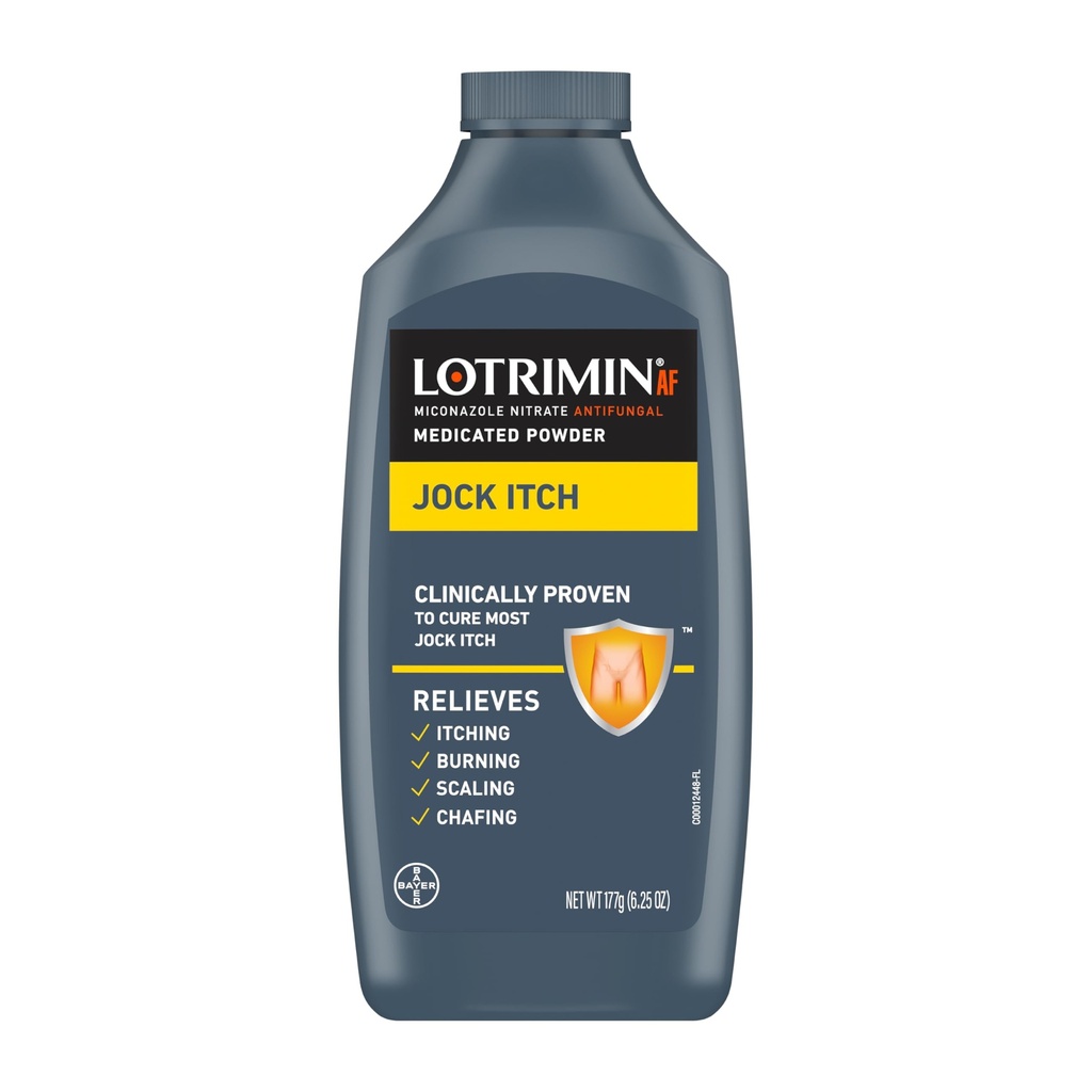 Lotrimin Seenevastane Jock Itch Medicated Pulber Miconazole Nitrate, Jock Itch ravi meestele, naistele ja lastele vanuses üle 2, 6,25 oz Pudel