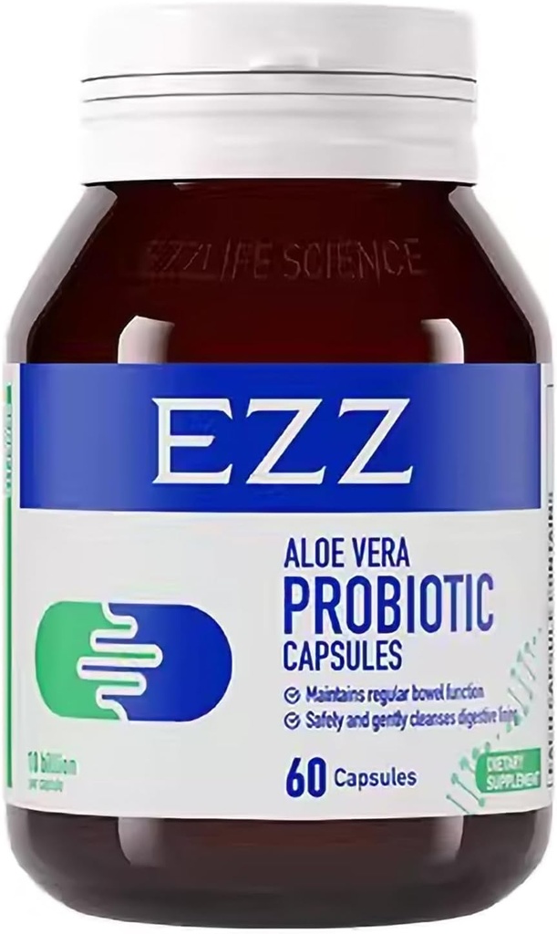 EZZ Aloe Vera probiootikum | Sisaldab Austraalia Aloe Vera, Cassia ja seedetrakti ensüüme, lisada neli probiootikumi. Parandab soolestiku tervist ja seedimist, ei ole enam kõhukinnisust | 60 kapslit