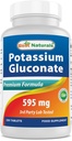 Parim looduslik kaaliumglükonaadi lisa 595 Mg tablett, 250Count