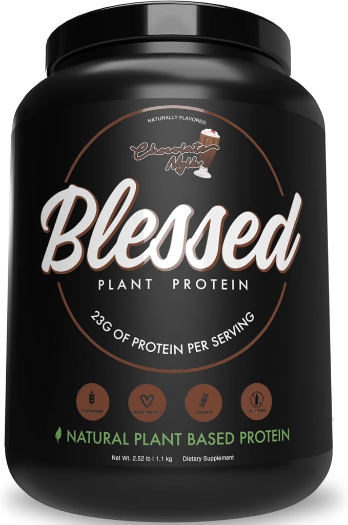 Õnnistatud Vegan Valgu Pulber - Taimne Valk Pulber Toiduaine Asendusvalgu Shake, 23g Peavalgu Pulber, Piimavaba, Gluteenivaba, Sojavaba, Ilma Suhkrulisandita, 30 Servings (Šokolaadimülk)