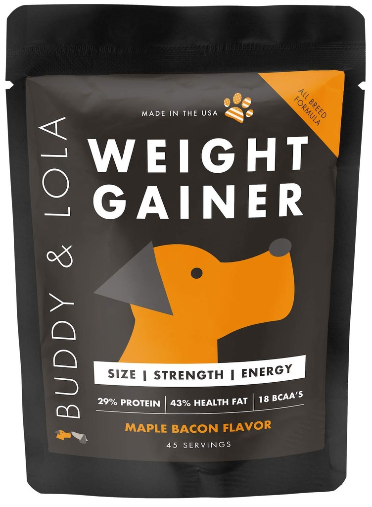 Buddy & Lola Dog Weight Gainer - koeralisa kaalutõusuks - koera valgu pulber Max lihaste ehitajale, kõrge kalorsusega lisand kõigile koertele ja tõugudele inc Bully. Pro Food Topper - valmistatud Ameerika Ühendriikides