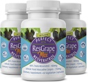 Täiuslik ResGrape Max, 60 köögiviljakapslit pudeli kohta (3 pakend) ~ 99% Trans-Resveratrool & Muscadine Viinamarja ~ vananemisvastane täiendus ja võimas antioksüdant