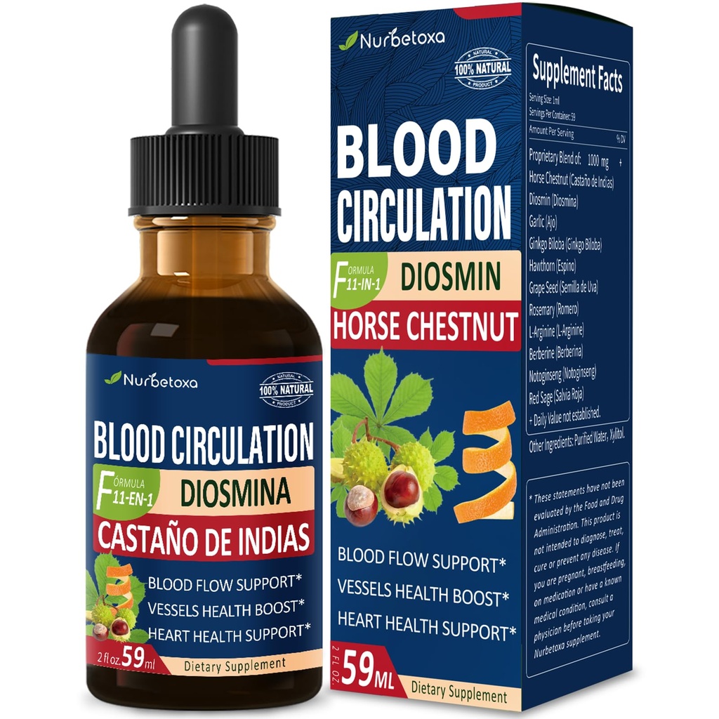 Vere tsirkulatsioon Hobune Kastan Ekstrakt Vedelad tilgad, Castaño de Indias y Diosmina para la Circulacion y Varices, lämmastikoksiidi lisand verevoolule, rõhule ja südame tervisele.2 oz