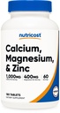 Nutrikost kaltsiumi, magneesiumi ja tsingi tabletid 1415 mg, 180 tabletti - vitamiini / mineraalse segu lisand, 60 serveerimist - gluteenivaba, mitte-GMO