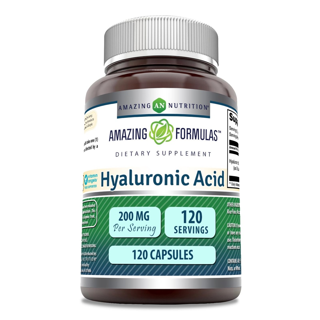 Hämmastav valem Hüaluroonhappe lisand | 200 Mg Serving | 120 kapslit | Mitte-GMO | Gluteenivaba | Valmistatud USAs