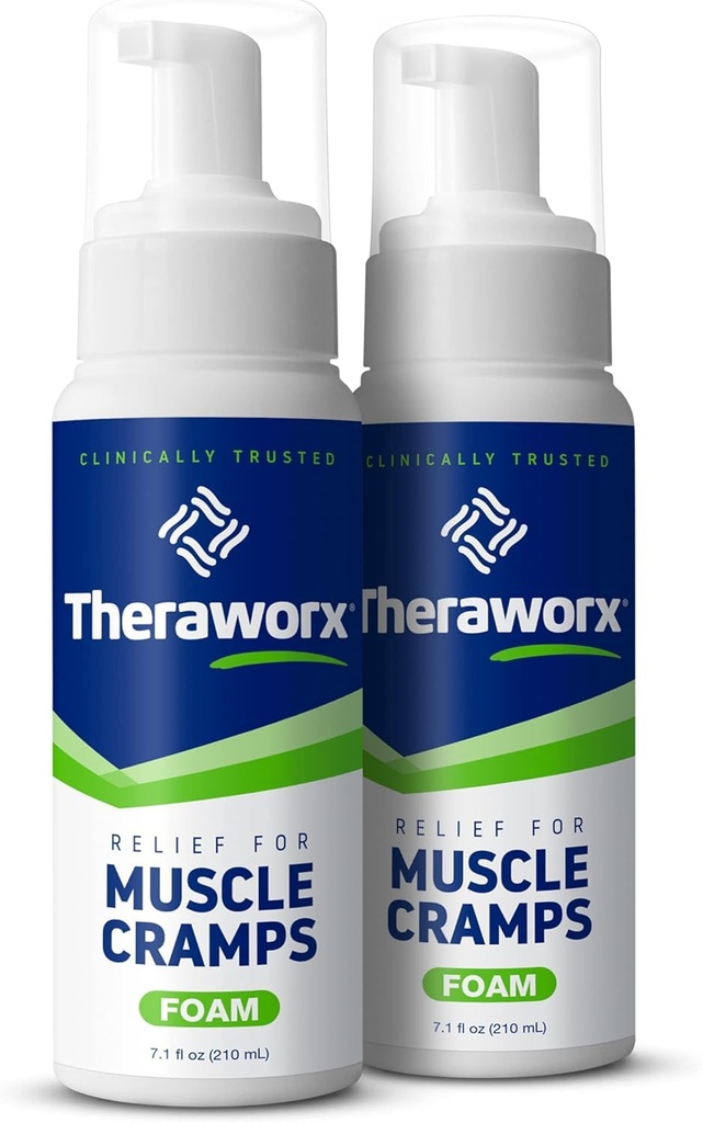 Theraworx Relief lihaste krambid Vaht Kiiretoimeline lihaste spasm, jalgade valulikkus magneesiumsulfaadiga - 7,1 oz - 2 krahv
