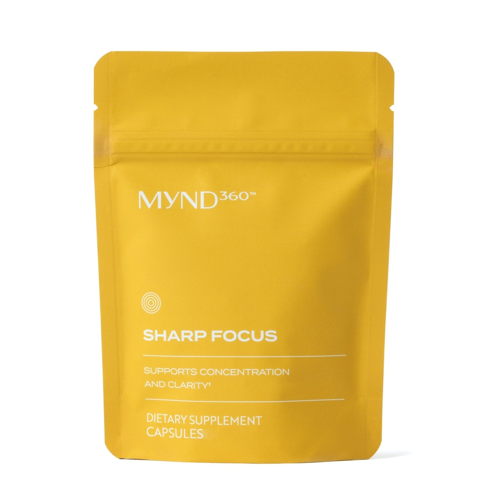 Nu Skin MYND360 Sharp Focus | 60 kapslit | B12-vitamiin ja B6-vitamiin mälu, fookuse ja selguse jaoks | Kofeiin infundeeritud aju tervise täiendus | Turvaline igapäevane B-vitamiini tugi suurendatud kontsentratsiooni jaoks