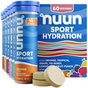 Nuun Sport elektrolüüt tabletid magneesiumi, kaltsiumi, kaaliumi, kloriidi ja naatriumi, gluteenivaba ja vegan, segatud maitsed, 6 Pack (kokku 60 Servings)