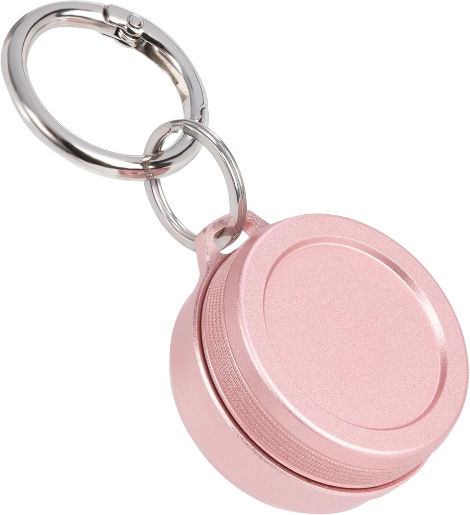 Daily Metal Carrying Case - Kaasaskantav Keychain Pill Holder, veekindel väike reisi pill Konteiner Earplugs Mündid, ühilduv Loop, Eargasm & Vibes, Compact Mini Purse Pill Box (Pink)