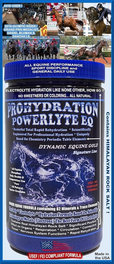 PROHYDRATION EQ ... Uus tõug hobuste elektrolüütide / professionaalse hüdratsioonimaatrikssüsteemi valemis. 1080 g (60 päeva serveerimine)