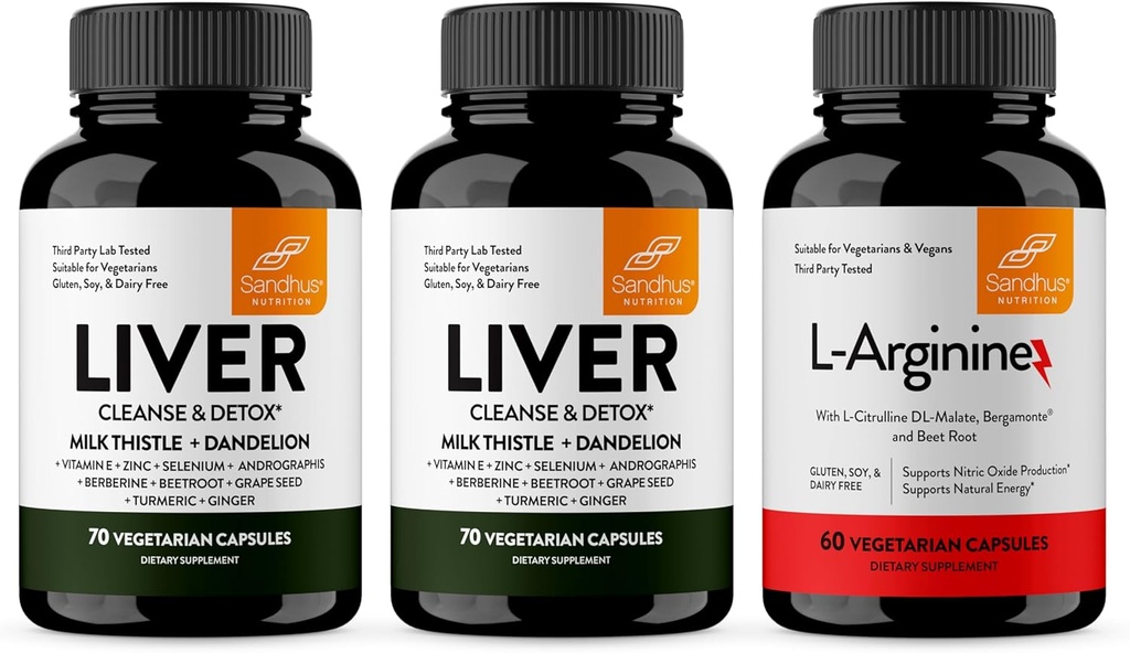 Sandhu's Maks Renew Cleanse & L-Arginine lämmastikoksiidi prekursori kapslitega | Toetab immuunsust, seedetrakti tervist, energiat ja tervislikku ringlust