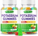 Kaaliumtsitraatkummid 1000mg, kõrge potentsi kaaliumilisandiga kummid täiskasvanutele naistele ja meestele, tugijalakrambid ja lihastervis, suhkruvaba, segatud puuviljamaitse, 120 krahv
