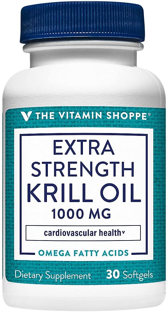 Vitamiin Shoppe Extra Tugevus Krill õli - MSC sertifitseeritud jätkusuutlik - 1000 MG (30 Softgels)