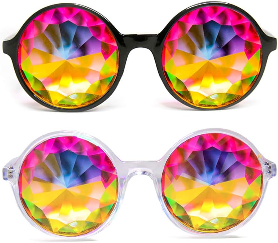 GloFX Kaleidoscope Prillid | Kergekaaluline Kristall EDM Festival Difraktsioon | 2 Pack of Rave