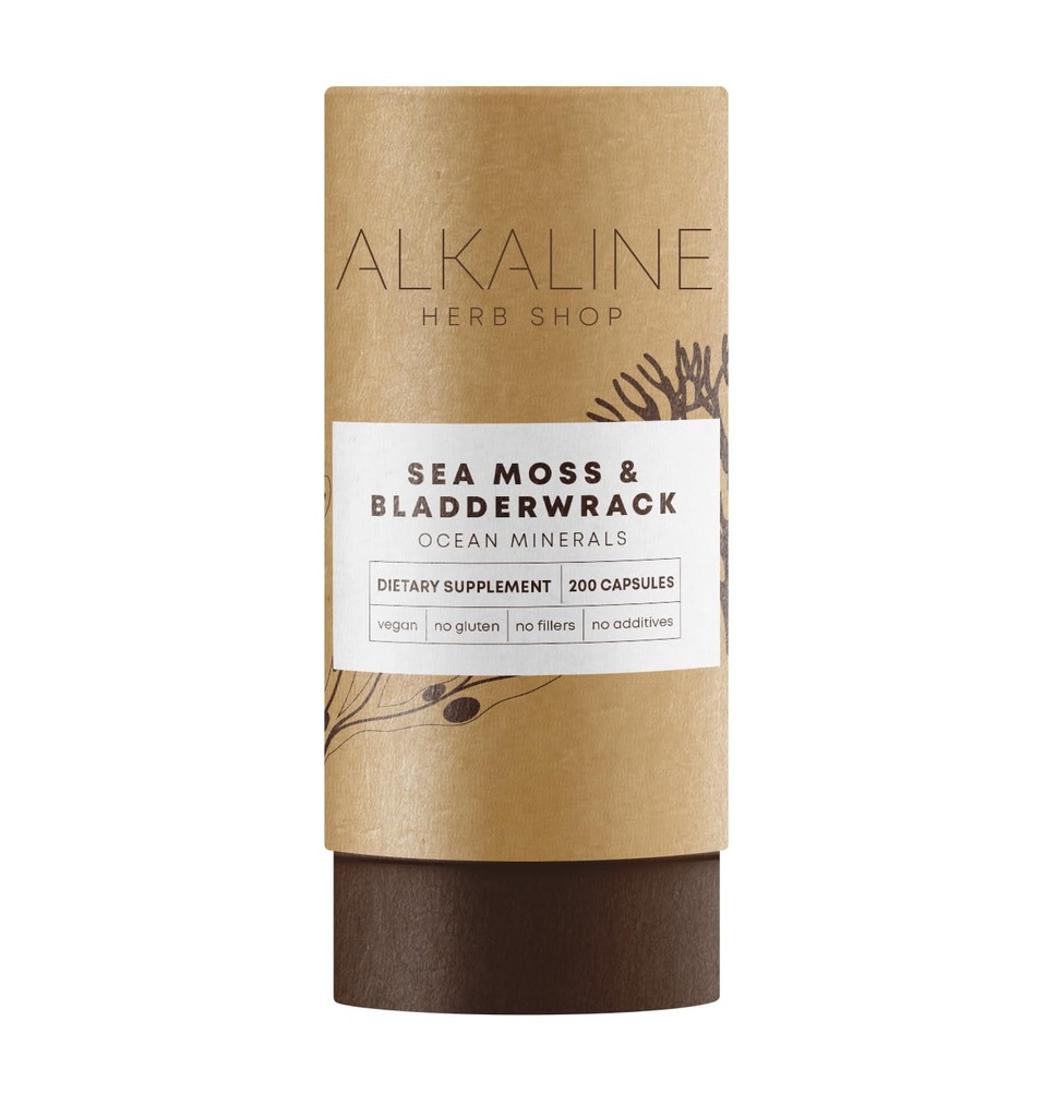 Alkaline Herb Shop Sea Moss & põiewrack Supplement 200 Kapslid