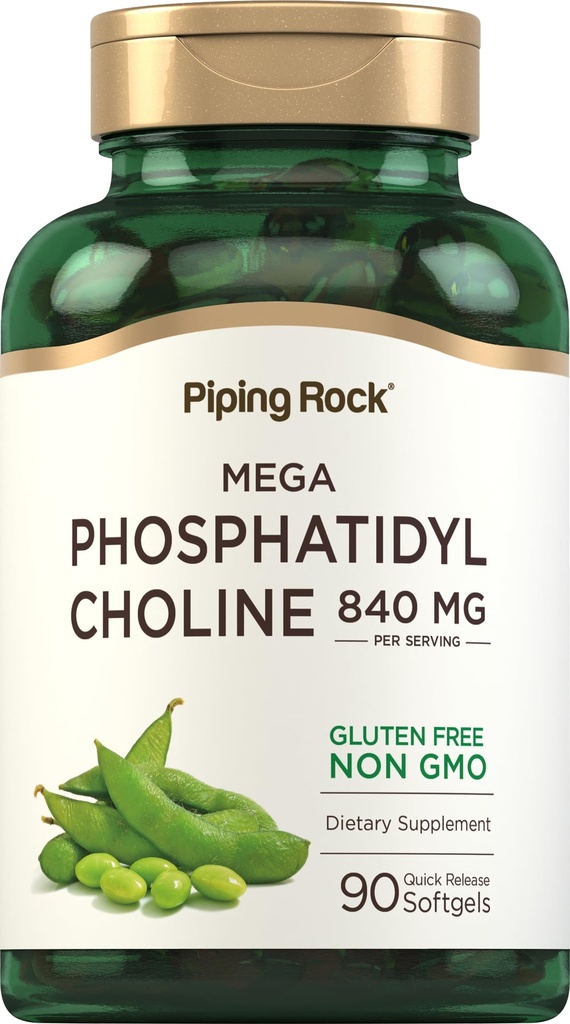 Torukivi fosfatidüülkoliini lisand | 840mg | 90 Softgels | alates sojaletsitiinist | Mitte-GMO, Gluteenivaba